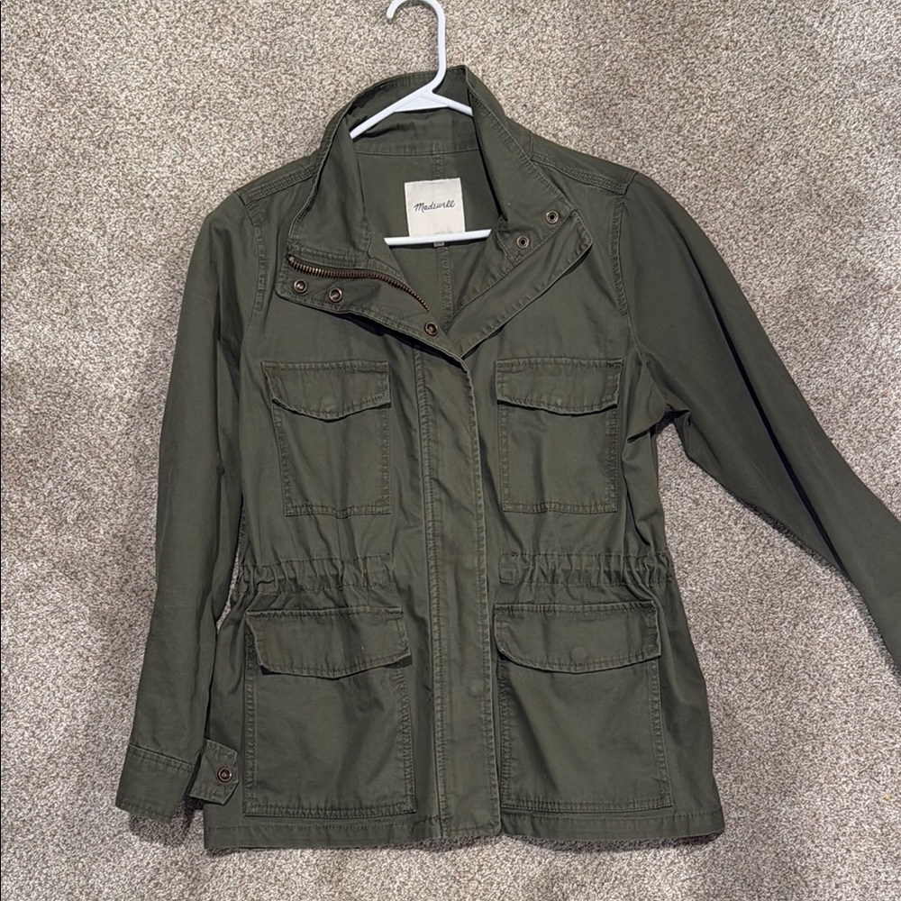 Madewell Green Utility Jacket with Adjustable Waist